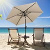 Costway 7.5 ft Solar Powered Patio Umbrella with LED Lights Push Button Tilt Crank Handle Beige/Gray/Navy/Black/Brown/Red - 4 of 4
