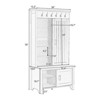 Hall Tree Storage Cabinet with Sliding Doors, Multi-Functional Coat Rack with Bench Adjustable Shelves Hooks - 3 of 4