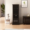 Modern 50.20"Glass Door Wine Cabinet with Three-Layer Design, with Drawer and X-Shaped Wine Rack, Brown - 2 of 4