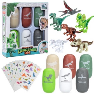 Dinosaur Egg Toys -6 Pack Hatching Dinosaur Eggs for Kids 3-5, Educational Birthday Gifts, Boys Girls Party Favors, Interactive Play Learning Toys - 1 of 4