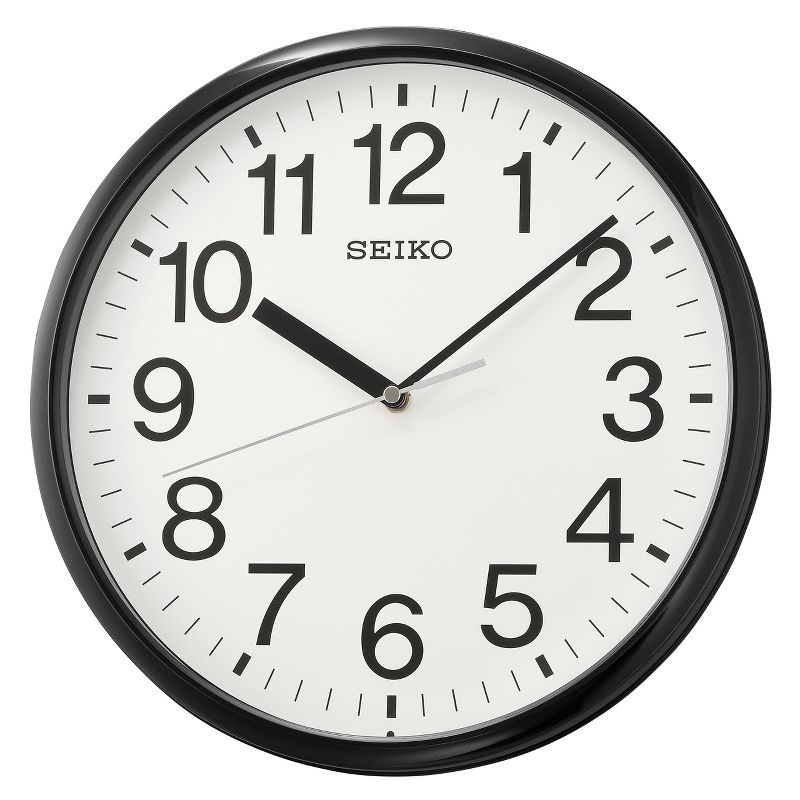 Seiko 12" Office Wall Clock - Black, 1 of 8