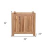 HomeRoots 22" Natural Solid Wood Indoor Outdoor Square Planter Box - 3 of 4
