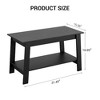 31.49" Coffee Table,  Set of 2-Tier Storage Nightstand with  Wood Finish for Bedroom/Living Room, Narrow Industrial Space-Saving Design - 2 of 4