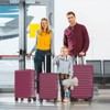 SKONYON 3 Piece Hardshell Luggage Sets Checked Spinner PC & ABS Luggage Set with YKK Zipper and TSA Lock - 2 of 4