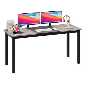 Computer Desk Gaming Desk - 63 Inch Large Rectangle Wood Table with Sturdy Metal Legs, Multi-Function Workstation for Home - 1 of 4