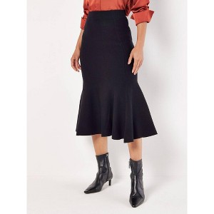 Women's Flute Hem Knitted Midi Skirt - APRICOT - 1 of 4