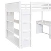NicBex Full Size Bunk Bed with Desk Loft Bed Pine Bed Frame with Shelves, Drawers, Ladder and Full Length Guardrails, No Box Spring Required - 4 of 4
