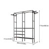 Aghana Digitals Heavy Duty Multi-functional Clothing Rack with Double Hanging Rods, 4-Tier Shelves - 4 of 4