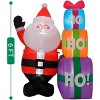 GAOMON 6FT Inflatable Christmas Santa Decoration with Gift Box - Bright LED Lights, Easy Setup - 2 of 4