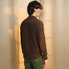 Campus Sutra Men Men's Chocolate Brown Chunky-Seersucker Shirt - 4 of 4