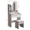 Vanity Desk with Mirror, 3 Lighting Modes, Makeup Vanity Table With  Holder, Dressing Table Make Up Desk With Chair And 3 Drawers for Bedroom - 2 of 4