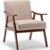 TiramisuBest Mid-Century Modern Wingback Accent Chair, Living Chair with Solid Wood & Backrest, Cozy Chair for Bedroom or Reading, Light Camel - 4 of 4