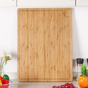 24" Bamboo Cutting Boards for Kitchen, Extra Large Wood Cutting Board with Deep Juice Groove and Handle, Over the Sink Chopping Board - 1 of 4