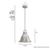 Hunter Fans 11.25" Bridgemoor Ceiling Light Brushed Nickel Finish - Modern Industrial Pendant with Clear Glass Shade - 4 of 4