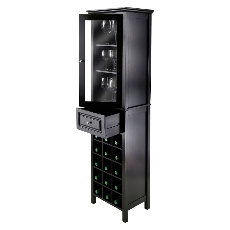 Wine Cabinet Wood/Black - Winsome, 5 of 7