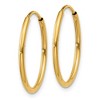 Black Bow Jewelry 1.25mm, 14k Yellow Gold Endless Hoop Earrings, 18mm (11/16 Inch) - 2 of 4