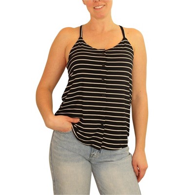 P.J. Salvage Womens Striped Pajama Sleep Cami Tank Top