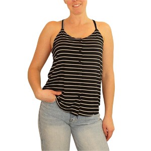 P.J. Salvage Womens Striped Pajama Sleep Cami Tank Top - 1 of 4