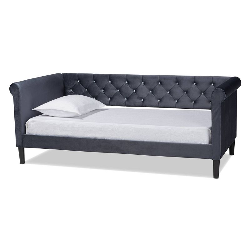 Cora Velvet Fabric Upholstered and Wood Daybed - Baxton Studio, 1 of 13