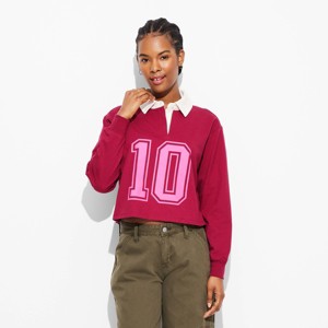Women's Rugby 10 Graphic Sweatshirt - Red - 1 of 3