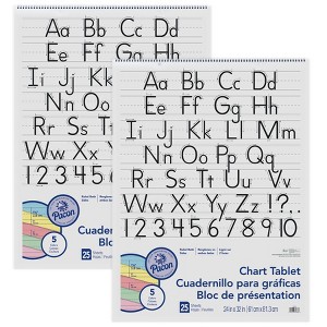Pacon® Colored Paper Chart Tablet, Manuscript Cover, 5 Assorted Colors ...
