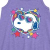 Girls' - Peanuts - Snoopy Groovy Heart Graphic Sleeveless Aline Dress - 2 of 4