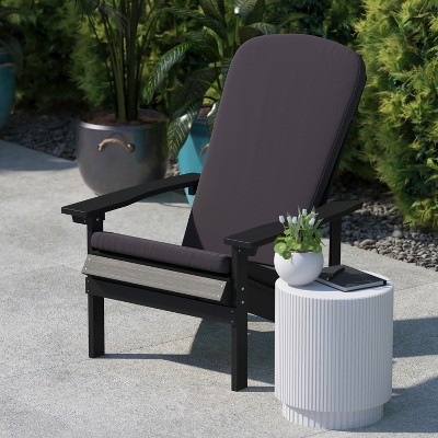 Set of 2 Gray Polyester High Back Adirondack Chair Cushions