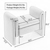 Teddy Fabric Single Bench Shoe Bench Makeup Bench For Bedroom Indoor,Ivory - 4 of 4