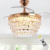 Bella Depot 42" Modern Gold Crystal Ceiling Fan with Light and Remote - 4 of 4