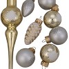 Northlight 15ct Gold 2-Finish Glass Christmas Tree Topper and Ornament Set 5.5" - 2 of 3