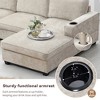 119" Chenille U-Shaped Sectional Sofa with Chaise & Cup Holders - 3 of 4