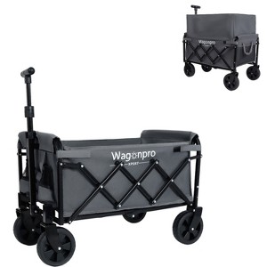 Expandable Dual-Layer Utility Wagon with 100% Extra Space - 225lbs Grocery Cart for Camping, Shopping, Sports, Gardening, Fishing, Pink - 1 of 4