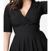 Unique Vintage Womens Plus Delores Swing Dress with Sleeves - 4 of 4
