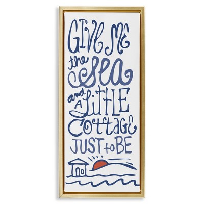 Stupell Industries Sea & Cottage Beach Life Calligraphy, 15" x 31"