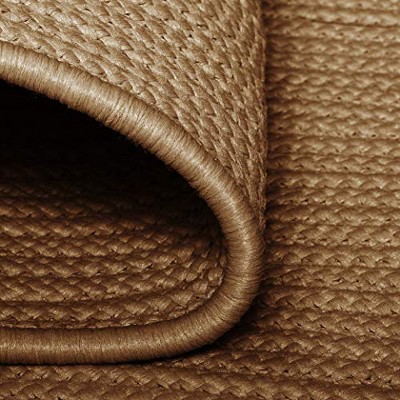 Cafe Tostado Tan Round Braided Outdoor Rug