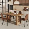 5-Piece Dining Set with Textured Dining Table and 4 Technology-Fabric Brown Chairs - 3 of 4
