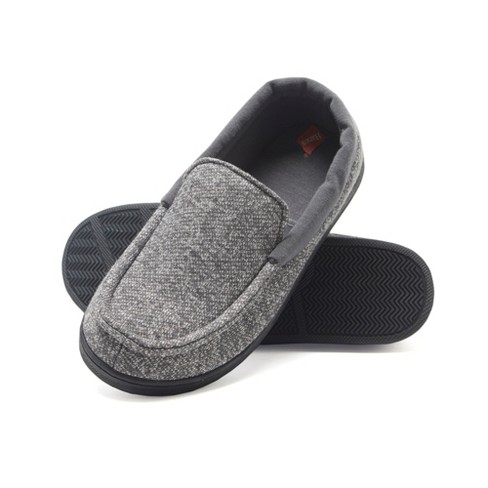 Hanes Boy's Slip On Moccasin Slipper - Grey Knit/large : Target
