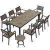 Pamapic 10-Piece Aluminum Outdoor Patio Dining Set with Rectangle Table, Small Side Table and 8-Stackable Chairs - 3 of 4