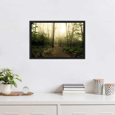 Appalachian Trail Forest Path Black Framed Canvas Wall Art