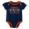NCAA Virginia Cavaliers Infant Girls' 3pk Bodysuit - 4 of 4