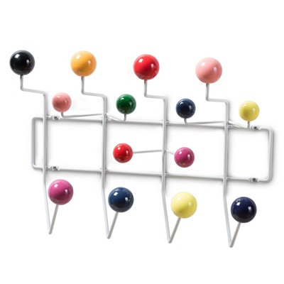 Penny Mid Century Modern Coat Hanger - Baxton Studio: 14 Hooks, Over Door & Wall Mount, 50lb Capacity