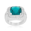 Slickblue Candy Aqua Cocktail Ring for Women – Rhodium-Plated with Multi-Faceted Cubic Zirconia, Sizes 5-10 - 3 of 4