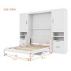 TIRAMISUBEST Full Size Murphy Bed with Closets, Drawers and Shelves, Multi-functional Folding Wall Bed with Narrow Desk - 3 of 4