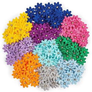 Bright Creations 200-Pack Colorful Mini Artificial Daisy Flower with Rhinestone for Arts and Crafts, Home Decor, 1" - 1 of 4