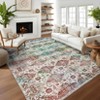 Washable Neutral Area Rugs Vintage Floral Retro Boho Geometric Carpet for Living Room Bedroom Dining Room Nursery Kids Room Hallway Entryway - 4 of 4