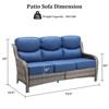 Buenhomino Patio Sofa 3-Seat Wicker Couch with 6" Thick Cushion - Outdoor Furniture Rattan Sofa with High Back for Garden Porch Sunroom - 3 of 4