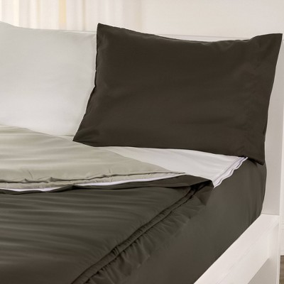 Twin Black Metal Frame Upholstered Platform Bed with Microfiber