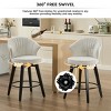 25"Counter Height Swivel Bar Stools Set of 2,Adjustable Stools with Wood Legs & Chenille Upholstered for Kitchen Island,Dining Room-Tanpinhause - 3 of 4