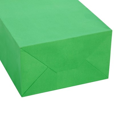 Green Small Paper Gift Bags with Handles, 25-Pack