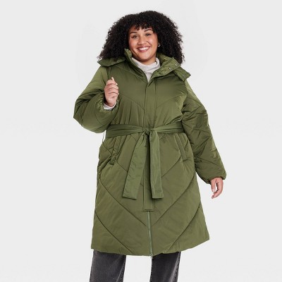 Women's Plus Size Anorak Jacket - Ava & Viv (Olive) (2X) at